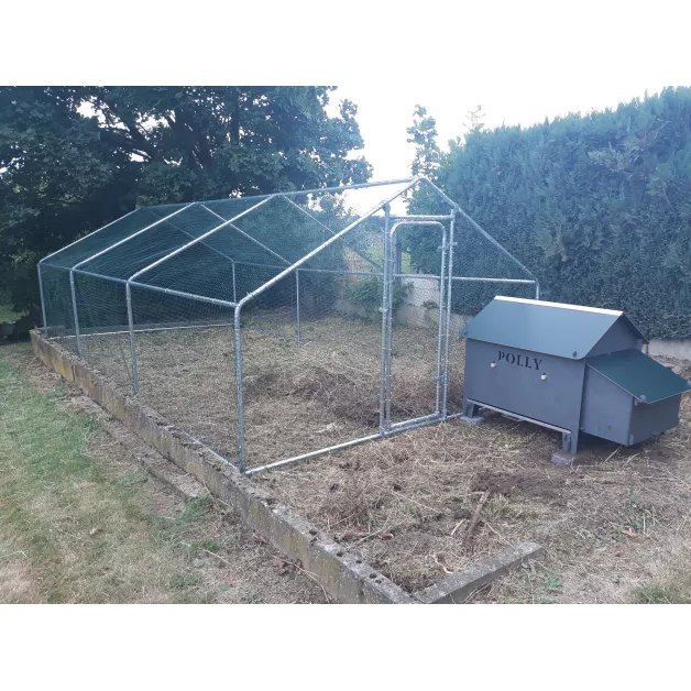 Grand enclos pour poules et autres volailles de 12 m²