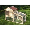 Clapier en bois avec enclos pour 2-3 lapins