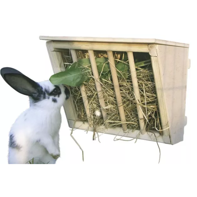 Râtelier à foin en bois pour lapins, cochons d'Inde ou hamsters