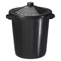 Poubelle en PVC noire de 80 litres