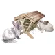 Râtelier à foin en bois pour lapins, cochons d’Inde ou hamsters