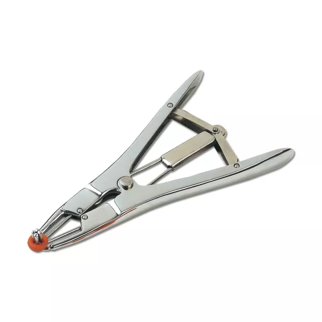 Pince et anneaux de gomme pour l'équeutage des agneaux