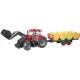 Tracteur jouet Bruder Case IH rouge Optum 300 CVX avec plateau à boules de paille – 03198