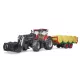 Tracteur jouet Bruder Case IH rouge Optum 300 CVX avec plateau à boules de paille – 03198