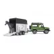 Jeep Land Rover Defender avec van et cheval jouet Bruder 02592