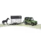 Jeep Land Rover Defender avec van et cheval jouet Bruder 02592