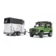 Jeep Land Rover Defender avec van et cheval jouet Bruder 02592