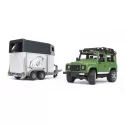 Jeep Land Rover Defender avec van et cheval Bruder 02592