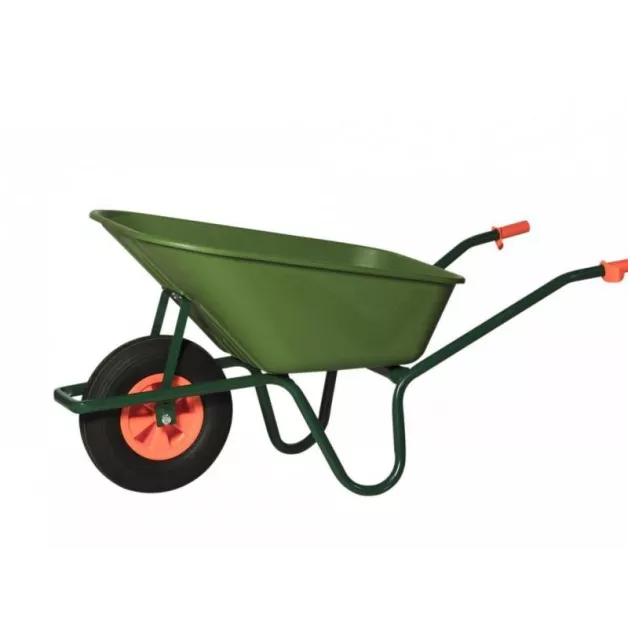 Brouette de jardin 1 roue avec bac plastique épaisseur 4 mm capacité 100 litres