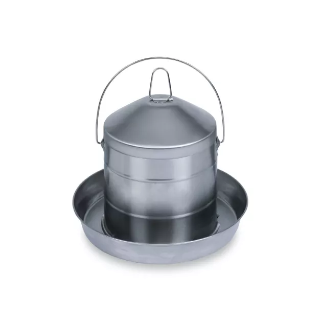 Pack Luxe du Roi trémie anti-nuisibles + abreuvoir inox pour poules