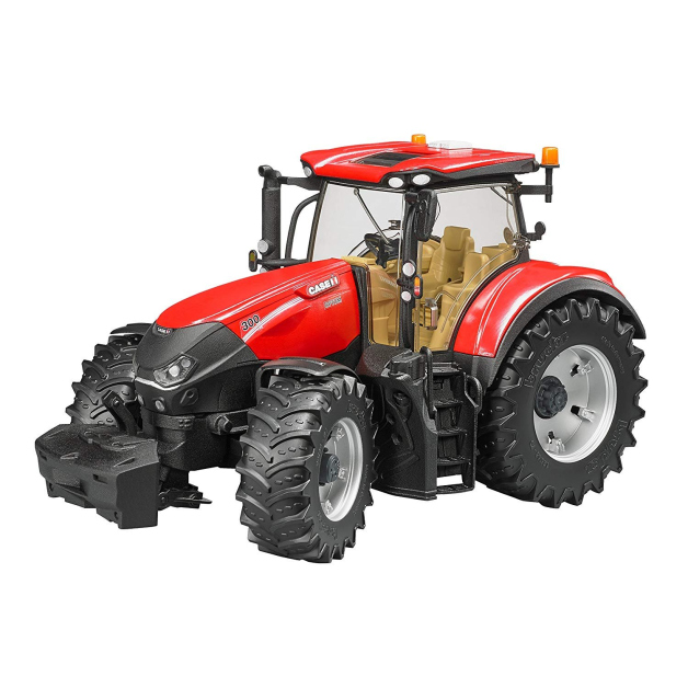 Tracteur jouet Bruder Case IH rouge Optum 300 CVX avec plateau à boules de paille – 03198