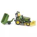 Tracteur tondeuse Bruder John Deere avec remorque 