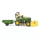 Tracteur tondeuse Bruder John Deere avec remorque 