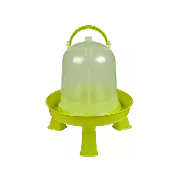 Abreuvoir siphoïde en PVC vert avec pieds pour poules 
