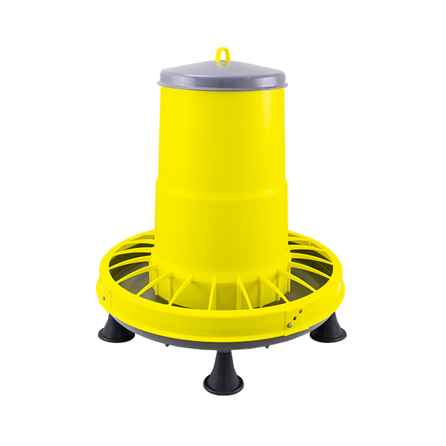 Mangeoire à trémie en plastique sur pieds pour poules