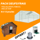 Pack famille ZEN poulailler HPL + enclos + abreuv + trémie + aliments pour 3 poules