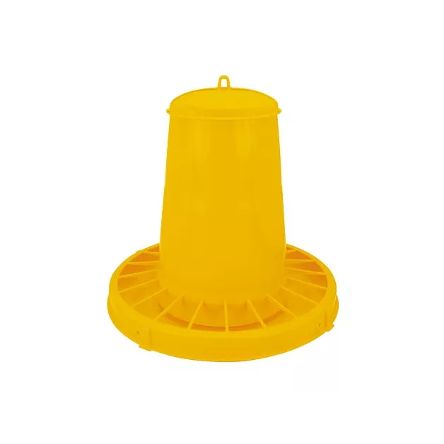 Nourrisseur à trémie en plastique jaune Nourrisseur à trémie en plastique jaune