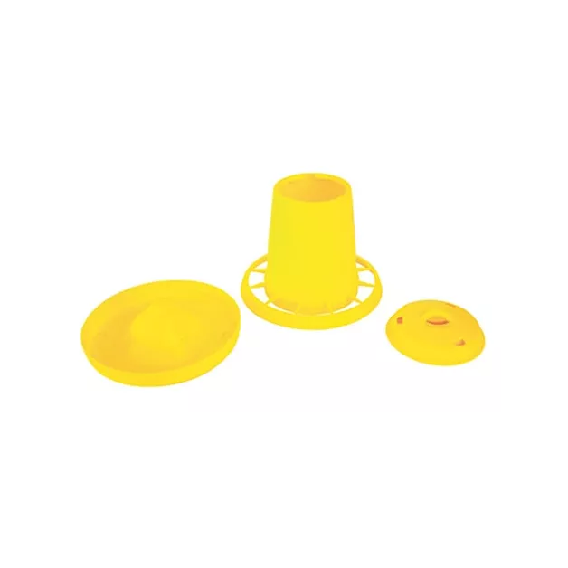Nourrisseur à trémie en plastique jaune Nourrisseur à trémie en plastique jaune