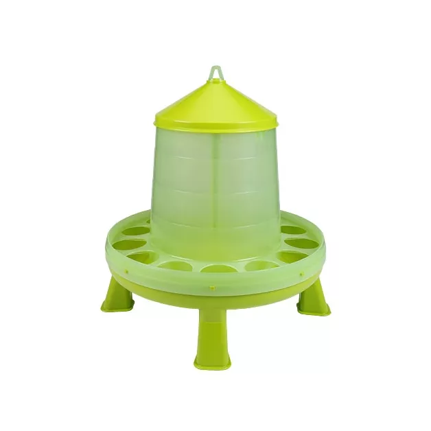 Nourrisseur à trémie sur pieds en plastique vert