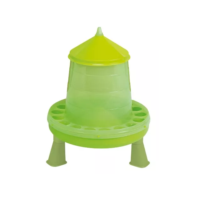 Nourrisseur à trémie sur pieds en plastique vert