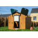 Pack famille ZEN poulailler HPL + enclos + abreuv + trémie + aliments pour 3 poules
