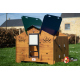 Pack famille ZEN poulailler HPL + enclos + abreuv + trémie + aliments pour 3 poules