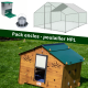 Pack famille ZEN poulailler HPL + enclos + abreuv + trémie + aliments pour 3 poules