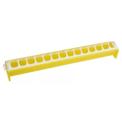 Mangeoire en plastique pour 15 poussins - jaune et blanc Mangeoire en plastique pour 15 poussins - jaune et blanc