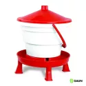 Abreuvoir seau 16 L blanc et rouge pour poules