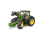 Tracteur jouet Bruder John Deere 7930 avec chargeur et remorque vert et jaune 03055