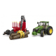 Tracteur jouet Bruder John Deere 7930 avec chargeur et remorque vert et jaune 03055