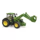 Tracteur jouet Bruder John Deere 7930 avec chargeur et remorque vert et jaune 03055