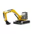 Mini pelleteuse Cat avec cabine pivotante et bras fonctionnel Bruder