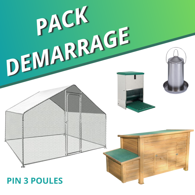 Pack poulailler et enclos pour 3 poules