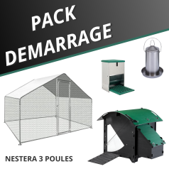 Pack enclos poulailler: porte, filet et électrificateur solaire