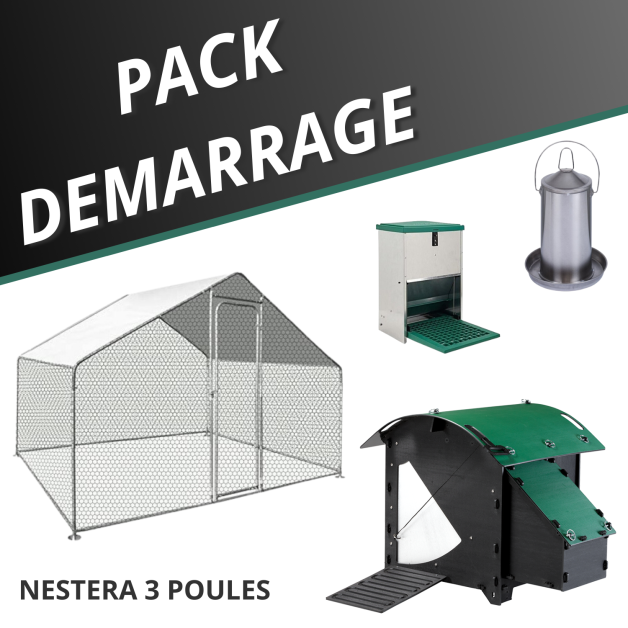 Pack poulailler et enclos pour 3 poules