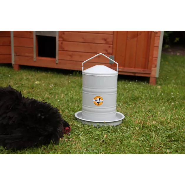 Abreuvoir métal en tôle émaillée grise