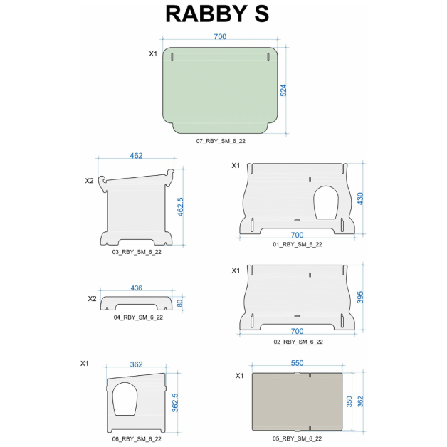 Clapier pour lapins et petits rongeurs Rabby en HPL