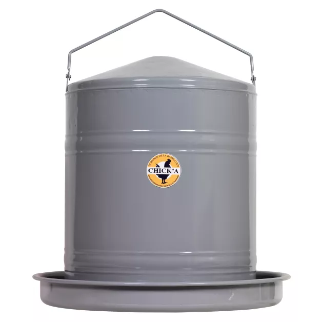 Abreuvoir métal en tôle émaillée grise