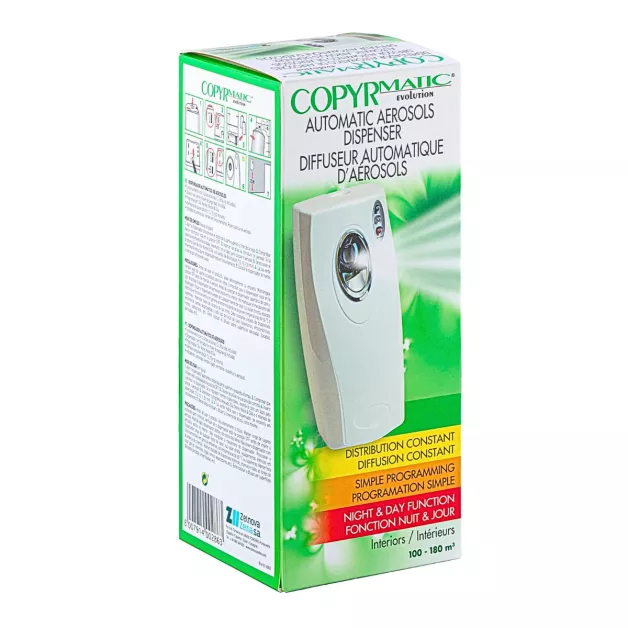 Diffuseur aérosol automatique Fly Free avec insecticide au Pyrèthre naturel bio Diffuseur aérosol automatique Fly Free avec insecticide au Pyrèthre naturel bio