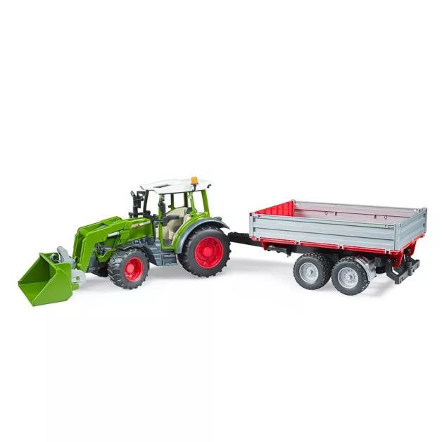 Tracteur jouet Bruder Fendt 209S avec remorque vert et rouge 02104