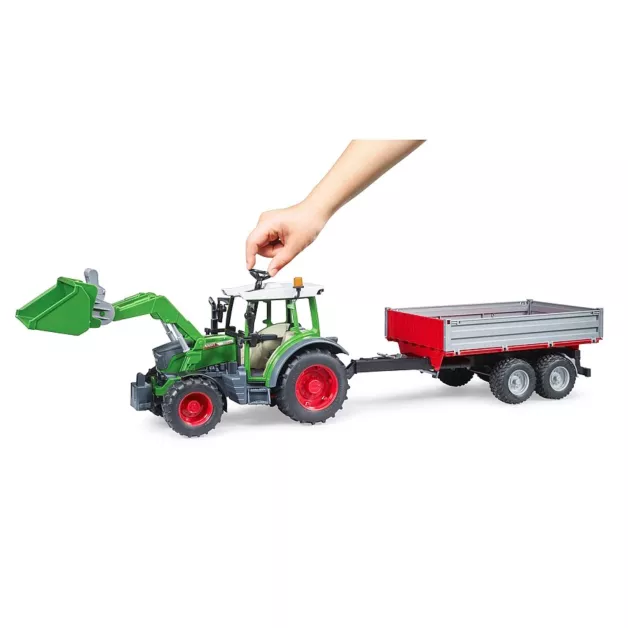 Tracteur jouet Bruder Fendt 209S avec remorque vert et rouge 02104