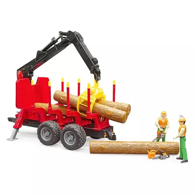 Remorque forestière avec bras de chargement à pince Remorque forestière avec bras de chargement à pince