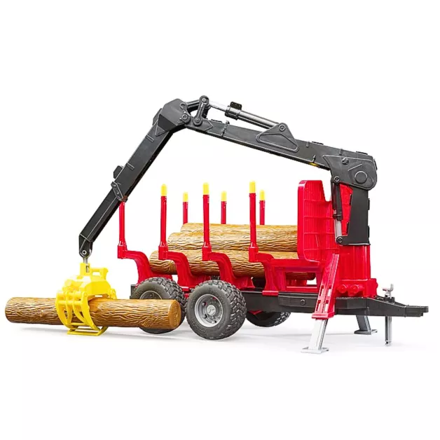 Remorque forestière avec bras de chargement à pince Remorque forestière avec bras de chargement à pince