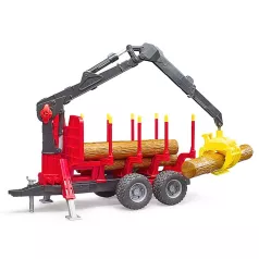 Remorque forestière avec bras de chargement à pince Remorque forestière avec bras de chargement à pince