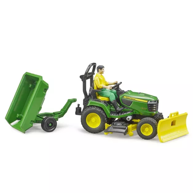 Tracteur tondeuse Bruder John Deere avec remorque 