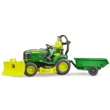 Tracteur tondeuse Bruder John Deere avec remorque 
