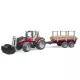 Tracteur Massey Ferguson 7480 avec chargeur et remorque forestière