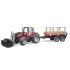 Tracteur Massey Ferguson 7480 avec chargeur et remorque forestière