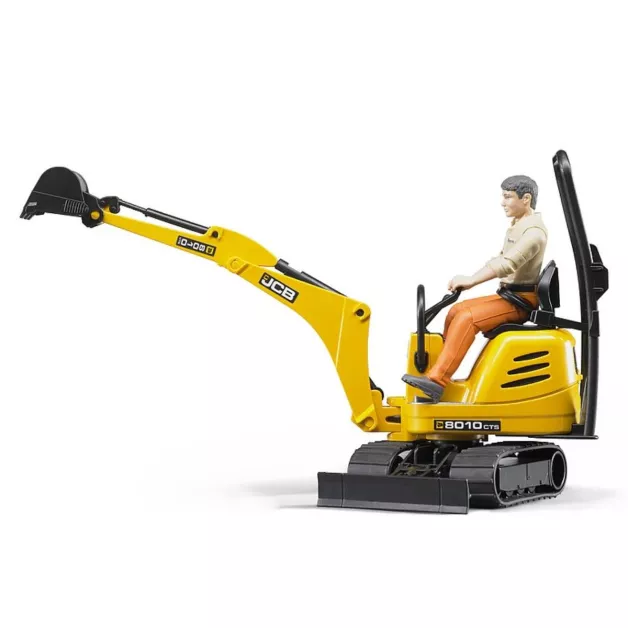 Micro-pelleteuse JCB 8010 CTS avec ouvrier de chantier
